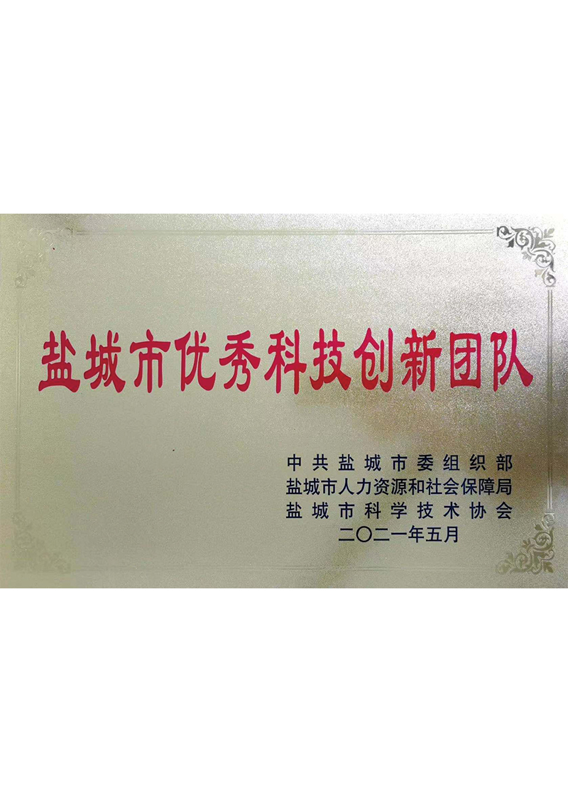 Outstanding Scientific and Technological Innovation Team of Yancheng City
